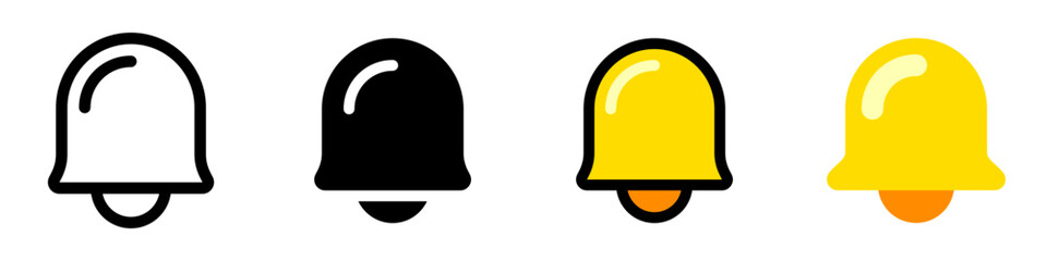 Wall Mural - Vector notification bell icon. Black, white background. Perfect for app and web interfaces, infographics, presentations, marketing, etc.