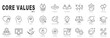 © tutti_frutti - Set of core values related icons. Frendship, improvement, justice, kindness etc. Editable stroke. Set 2