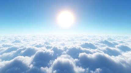 Wall Mural - a bright morning sky above the clouds, with a rich blue sky
