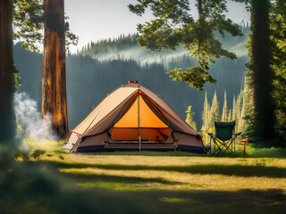 tent in the forest