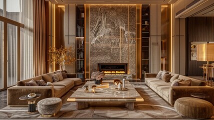 Wall Mural - Modern Elegant Living Room Interior Design