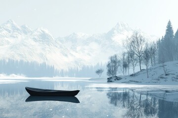 Serene Winter Landscape with Tranquil Reflections