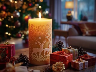 Poster - christmas candles and gifts