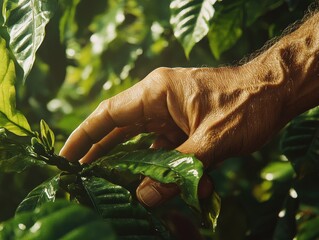 Wall Mural - hand holding a tree