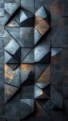 Wall Mural - Abstract geometric pattern with metallic textures.