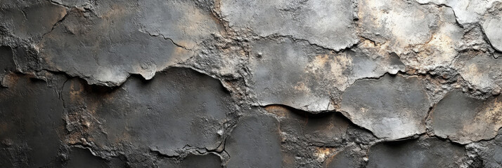 Poster - Closeup of a weathered, gray and brown wall.