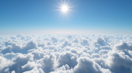 Wall Mural - a tranquil view above scattered clouds, vibrant blue sky