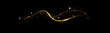 © kulinskaia - Golden curved light line.Confetti sparkles in a wave. Sparkling magical dust particles.golden stars shine with special light. Magical shining gold dust.