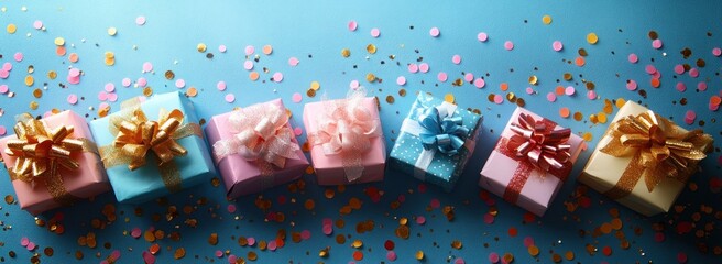 Canvas Print - Colorful Presents and Confetti