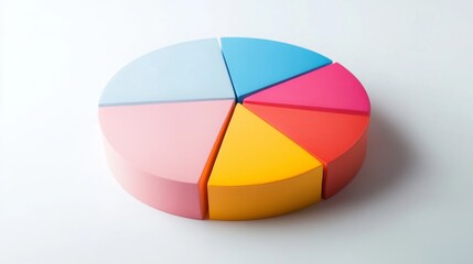 Poster - A simple, clear pie chart illustrating household financial planning, with different categories for savings, bills, and leisure, presented on a clean white surface.