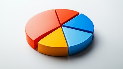 Poster - A simple, clear pie chart illustrating household financial planning, with different categories for savings, bills, and leisure, presented on a clean white surface.