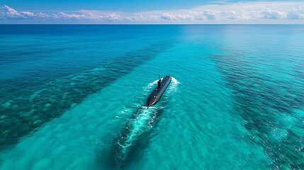 Wall Mural - Submarine Navigating Through Clear Turquoise Waters