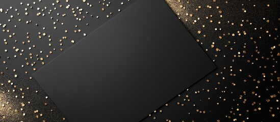 Poster - Black Background with Golden Glitter