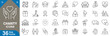 © Kashif - Charity outline icons set. Donation, helping, hands, volunteering, nonprofit, community, heart, giving, philanthropy and more. vector illustrator.
