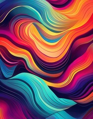 Wall Mural - Abstract colorful wavy lines