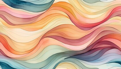 Wall Mural - Abstract Watercolor Waves