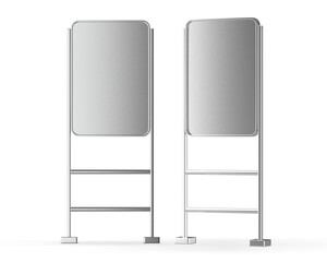 Wall Mural - Metallic Banner Stand Mockup, Heavy Duty Poster Stand Display, Pedestal Sign Holder with Non-Slip Mat Base, 3D Illustration