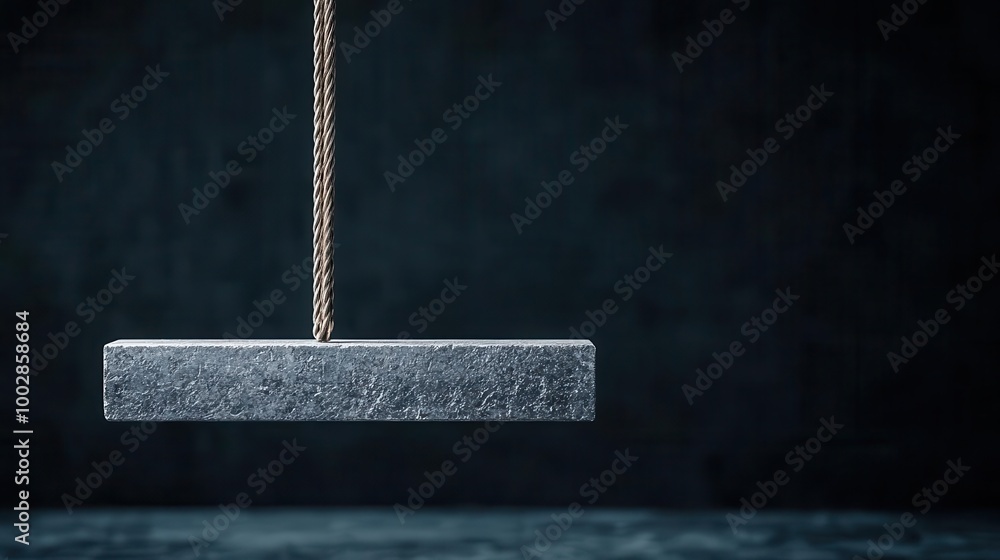 A steel bar undergoing tensile testing with stress-strain curve overlay ...