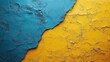 © Teerasak - Yellow and cyan flat background with a clean horizontal contrast and minimal texture