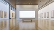 © _veiksme_ - Modern gallery mockup with large blank artwork and windows.