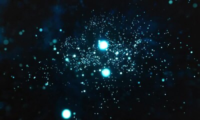 Wall Mural - A captivating image of a swirling blue nebula, filled with glittering stardust. This intricate pattern evokes a sense of wonder and mystery, leaving the viewer to ponder the vastness of the cosmos.