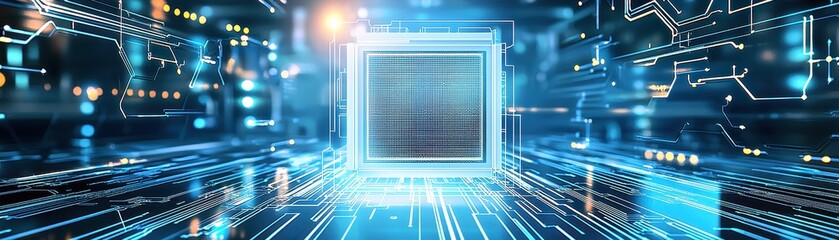 Leinwandbilder - Futuristic digital circuit board design