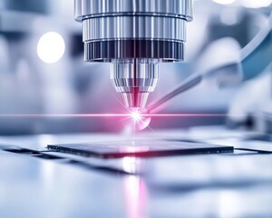 Poster - Laser cutting technology in action, abstract view