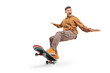 © Ljupco Smokovski - Excited young man riding a longboard