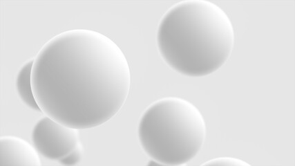 balls looping background, group of white balls, flying circle ball, white balls floating background,