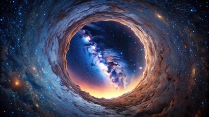 Wall Mural - a stunning view of the milky way galaxy captured from within a space hole