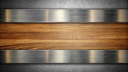 Abstract and modern metallic and wooden textures background in black and white Close-Up