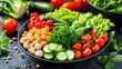 © Veayo - Criar um prato bem grande alimentos saudÃ¡veis fitness e pepino cenoura melancia abobrinha e alface bem colorido e destacado esse prato