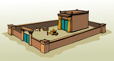 Wall Mural - Vector drawing. Temple of Solomon