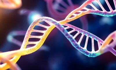 colorful dna double helix