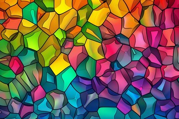 Sticker - A colorful mosaic of stones with a rainbow pattern