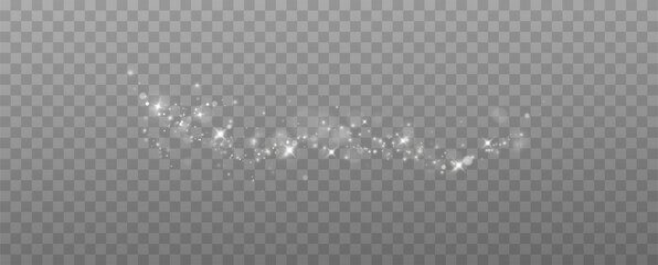 Wall Mural - Light effect with glitter particles.Christmas dust.White sparks shine with special light.