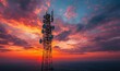 © Image Alchemy - Antenna tower of telecommunication and Phone base station with TV and wireless internet antennas, Generative AI