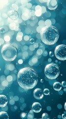 Blue background with bubbles, underwater effect, bubbles floating in the air,...