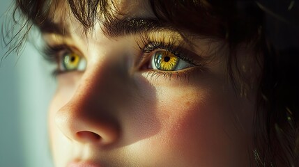 Poster - Close Up Portrait of a Woman with Green Eyes