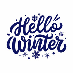 Hello winter Hand lettering illustration on a isolated white background (16)