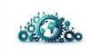 © Natalya - Global business teamwork, miniature people on gears around the world, business collaboration concept
