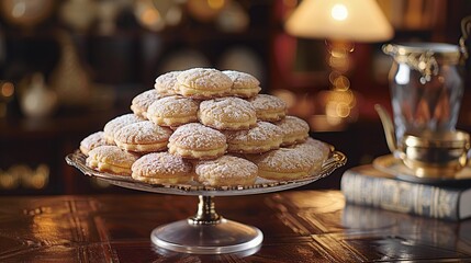 Poster - Cream Filled Cookies on a Cake Stand