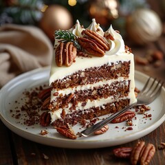 Poster - Delicious Pecan Cake Slice