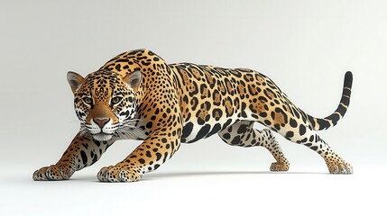 Wall Mural - A powerful jaguar crouches ready to pounce