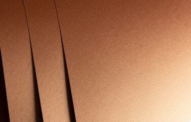 Aufkleber - Copper metallic texture with layered folds and a smooth, reflective surface. Geometric lines and abstract design create an elegant, shiny aesthetic. The minimal structure