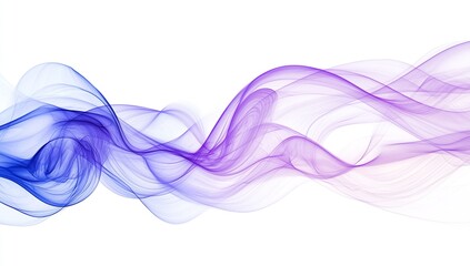 Abstract white background with purple and blue wave lines, vector...