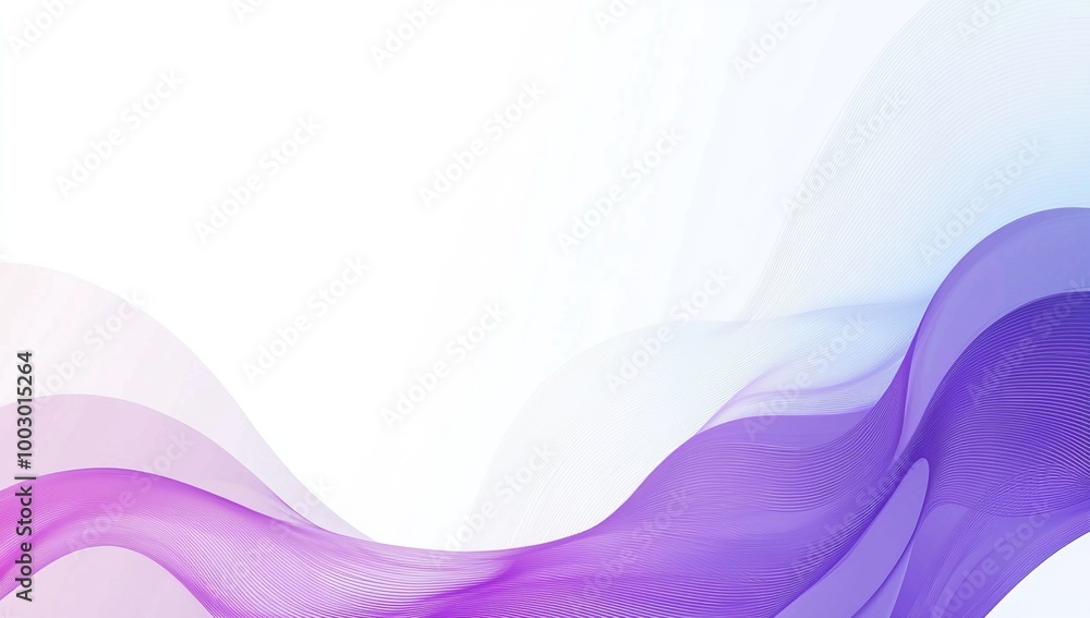 Abstract white background with purple and blue wavy lines vector ...