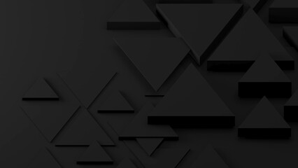 Wall Mural - abstract geometric background shapes black triangle in relief, both high and low used to add differe