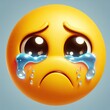 © Shahriar - sad crying emoji,  crying emoji with tears streaming down its face
