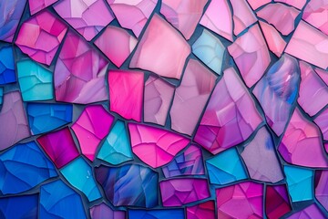 Poster - A colorful mosaic made of broken pieces of glass